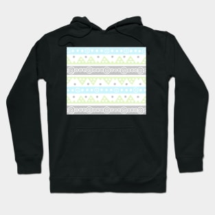 Mint Blue grey hand Drawn Tribal Hoodie